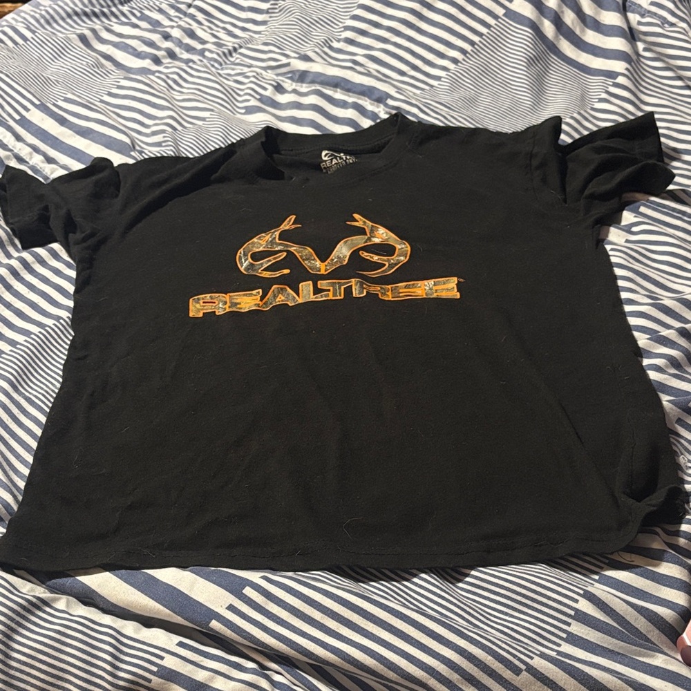 Realtree Black Tee with Gold Logo